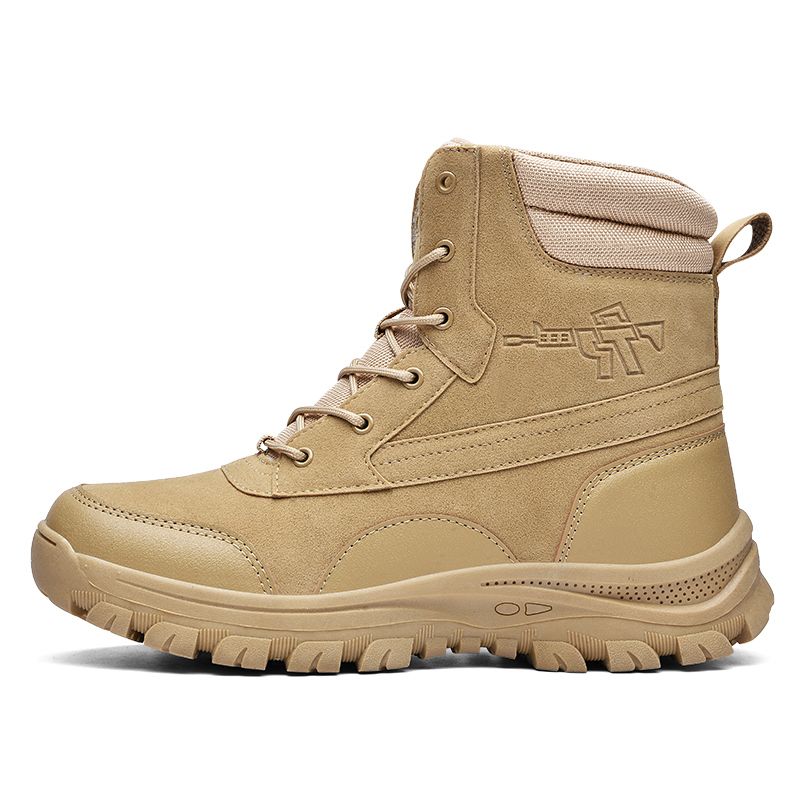 Outdoor High-Top-Stiefel Herren Casual Combat Boots Herren Weiche, verschleißfeste, rutschfeste Schnürschuhe, flache, bequeme Wanderschuhe Herren_voghion.com