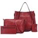 Bucket Bag Women's Bag Large Capacity Crocodile Pattern Ladies Handbag Four Piece Set Solid Color Shoulder Messenger Bag_voghion.com
