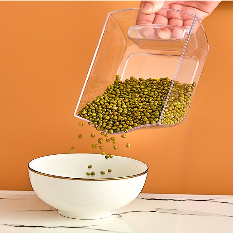 1pc 360-degree Rotating Grain Storage Box With 6 Compartments And Measuring Cup, Automatically Dispenses Rice With Press Button_voghion.com