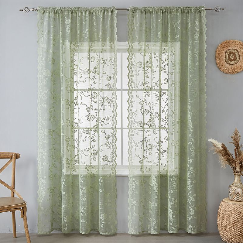 Lace Curtains Gauze Curtains Window Screen Finished Jacquard Curtains_voghion.com