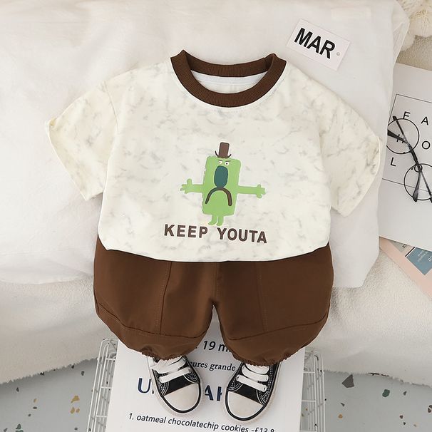 Kinderkleidung Sommer Cartoon Rundhals Kurzarm Zweiteiliger Anzug_voghion.com