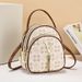 Backpack Women New Pu Fashion Printed Bag Single Shoulder Messenger Bag Versatile Dual Purpose Small Backpack Women's Bag_voghion.com