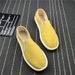 Andningsbara gula tygskor Casual par slip-on_voghion.com