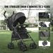 Backrest Black Lightweight Fold Adjustable Storage Stroller Easy Compact_voghion.com
