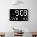 Moderne LED-Wanduhr mit Temperatur- und Feuchtigkeitsanzeige – große Digitalanzeige, Multifunktionswecker für Wohnzimmer, Schlafzimmer,_voghion.com