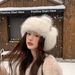 Women's Hats Furry Winter Cold Proof Warm Thick Earmuffs Lei Feng Hat For Women Solid Color Versatile Face Showing Small Wool Hat_voghion.com