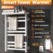 SIOYIE Heated Towel Rack With Shelf And Wi-Fi App Control, 8 Bars Electric Wall Mounted Towel Warmer With Timer & Adjustable Temperature, Low Carbon Steel, Plug-in/Hardwired, White_voghion.com