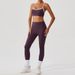 Yinweiqi Cross-Border High Elastic Brushed Lycra Yoga Quick-Dry Fitness Wear Barely-There Sports Running Set For Women_voghion.com