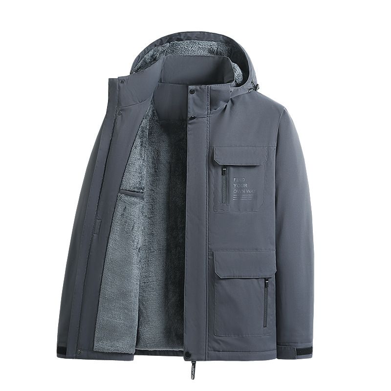 Jesenska in zimska gorniška jakna z odebeljenim flisom za moške, športna snežna topla jopa s kapuco čez mejo_voghion.com