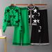 Classic Star Contrast Color Round Neck Short Fit Elegant Knit Blazer & Pants Set For Women Women's Clothing_voghion.com