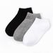2025d Basic Einfarbig Schwarz Weiß Grau Kurze Unisex Sommer Dünne Casual Sport Einfache Low Cut Boot Socken Alle Baumwolle_voghion.com