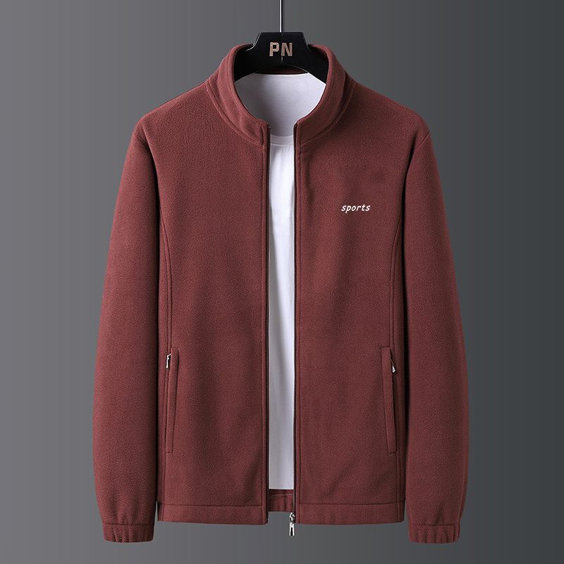 Polar lamb thick fleece men's jacket, autumn and winter plus size hoodie_voghion.com