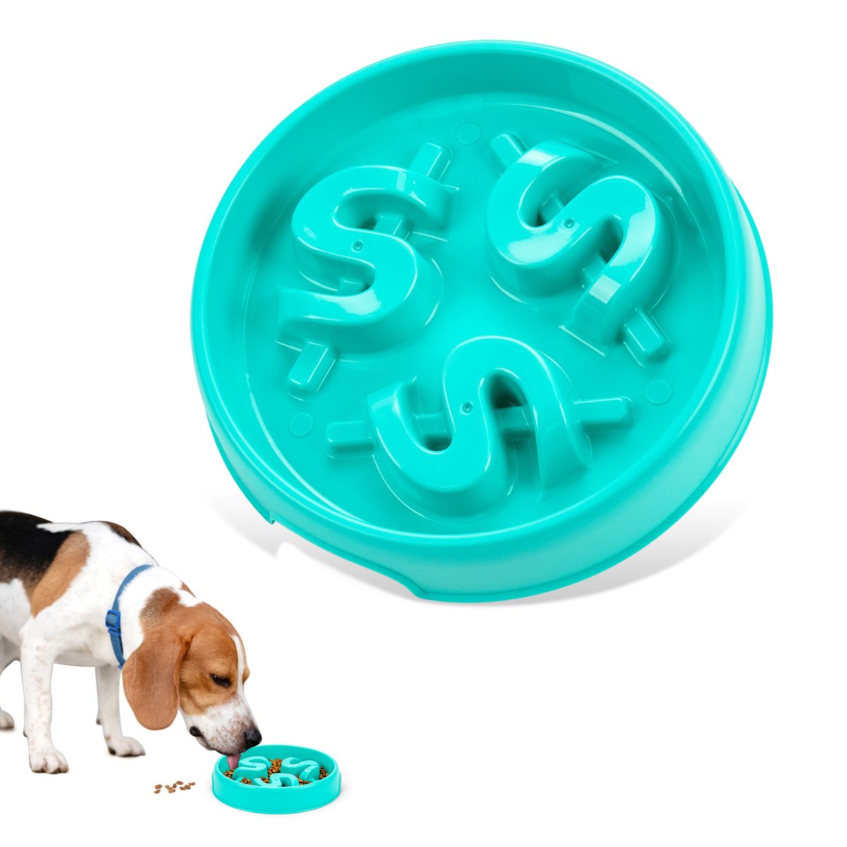 Ciotola per cani anti-soffocamento, anti-ribaltamento, per cani di piccola e media taglia e gatti, con alimentatore lento e anti-soffocamento, accessori per animali domestici_voghion.com