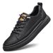 Men's Round Head Two-layer Cowhide Men's Board Shoes Ront Lace-up Low-heeled Casual Men's Shoes Direct Sales_voghion.com