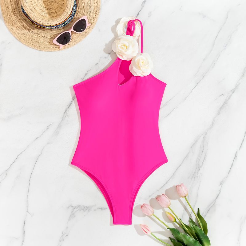 Seksowny jednoczęściowy kostium kąpielowy w jednolitym kolorze, supergorący, bikini, modny kostium kąpielowy, wakacje na plaży_voghion.com
