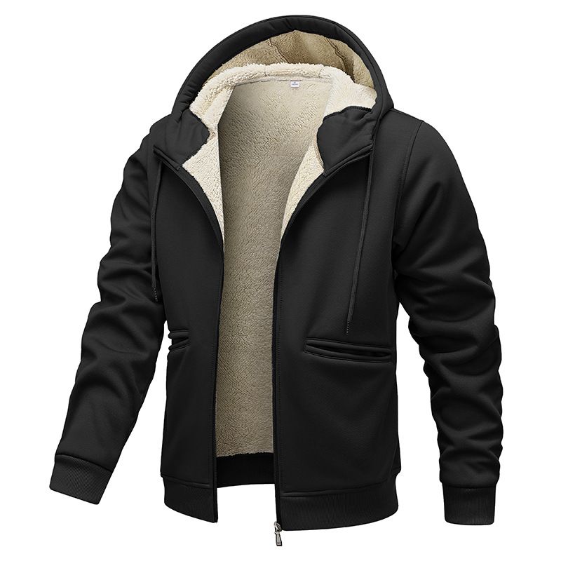 ​Herren Fleece-Kapuzenpullover mit Reißverschluss, Winter, warm, verdickt, Arbeitskleidung, Freizeitjacke​_voghion.com