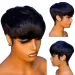 Parrucca corta e liscia per capelli umani Pixie Cut Remy Hair Parrucche per capelli umani con frangia Parrucca_voghion.com