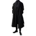Langer Trenchcoat für Herren – Slim Fit Mantel aus Wollmischung mit Revers (Schwarz/Braun, M-3XL)_voghion.com