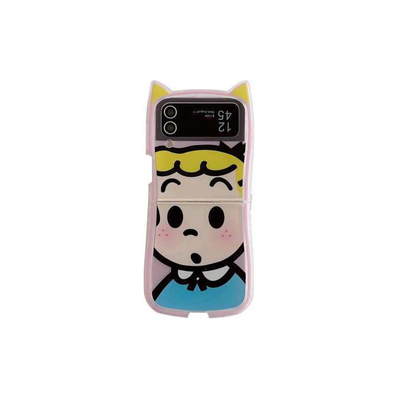 Three-dimensional Cat Ear Cartoon GalaxyZFlip6 Phone Case for Samsung ZFlip4/5 Folding Protective Case for Korean Style_voghion.com