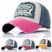 Fashionable Outdoor Sun Cap Visor Patch Color Matching Letter Wash Cloth Coated Baseball Cap_voghion.com