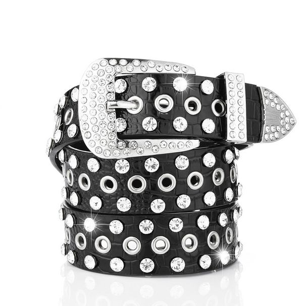 2023-as új, eladásra kínált gyémánt öv lányoknak, vízgyémánt berakásos övvel, női dekorációhoz, egyszerű és sokoldalú divatos farmernadrág_voghion.com