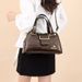 Women's New Single Shoulder Soft Crossbody Middle-aged Mom Patent Leather Handbag Boston Bag_voghion.com