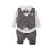 Babykleidung Jungen Langarmhose Weste Dreiteiliges Kleid für Kinder Tausend Vogel Gitter Leistung Gentleman_voghion.com