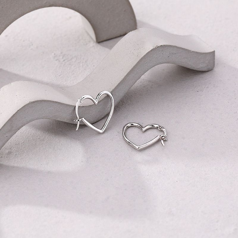 Pendientes de corazón de plata esterlina S925 para mujer, diseño de nicho, pendientes de temperamento que combinan con todo_voghion.com
