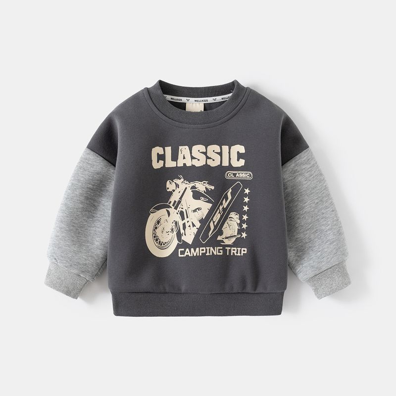 XUANMU New Kids Fashion Cartoon Letter Print Hoodies Sportswear Tops Baby Boys Autumn Pullover Sweatshirt Children's Clothing XB116_voghion.com