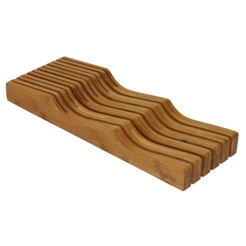 Oceanstar In-Drawer Bamboo Knife Organizer_voghion.com