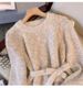 Korean Style Oversized Round Neck Knit Sweater Women's Autumn Loose Fit Longline Waist-Tie Pullover_voghion.com