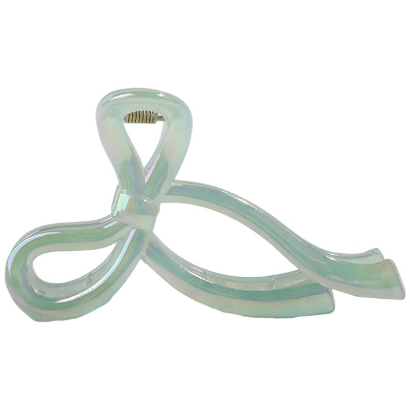 New Laser Iridescent 3D Bowknot Back-of-Head Updo Claw Clip - Electroplated Edgy Sweet-Cool Style Shark Clip_voghion.com