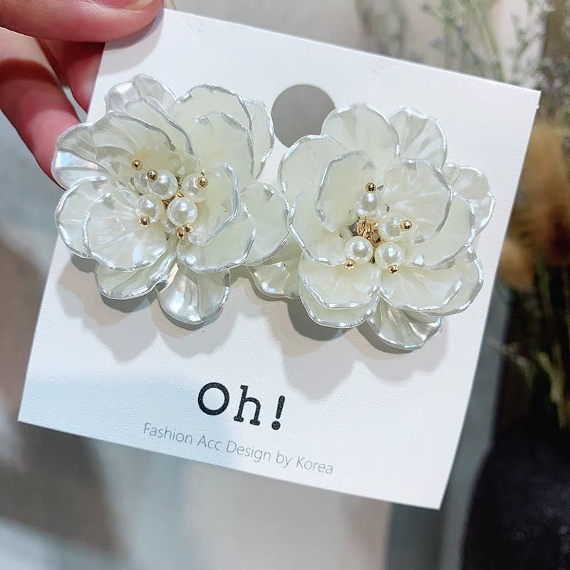 Perle Shell Blume Neue Ohrringe Faul Französisch Romantische Sanfte Persönlichkeit Übertrieben Edle Dame Temperament Ohrringe_voghion.com
