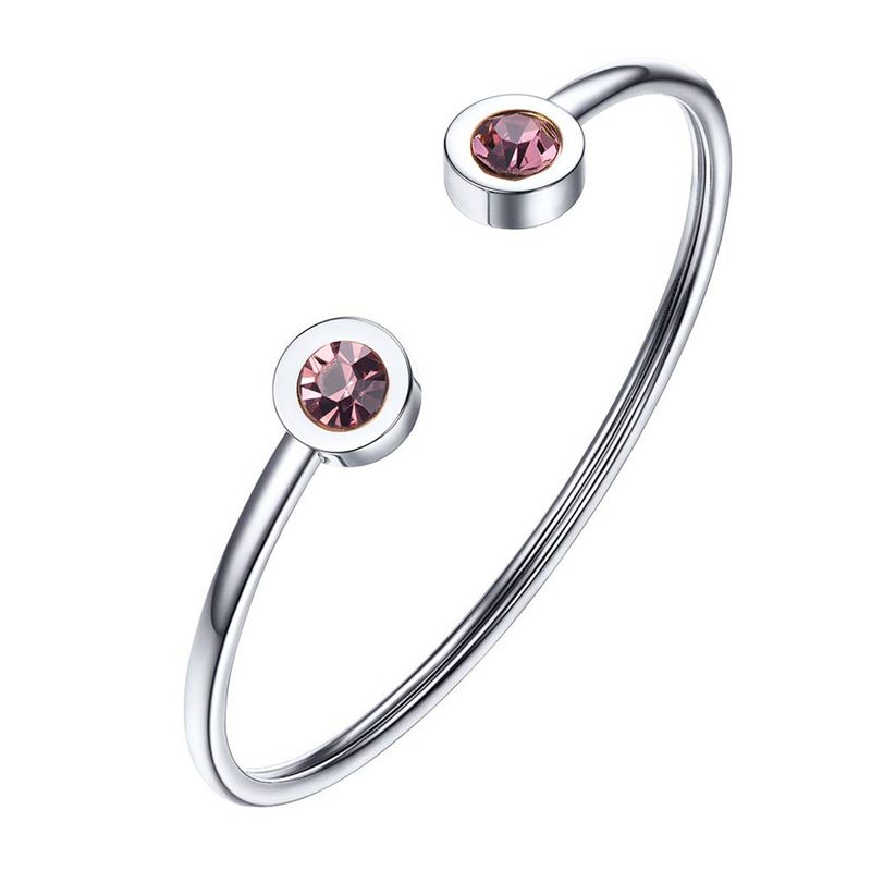 Bracelet en acier inoxydable pour femme avec 12 pierres de naissance, cadeau d'anniversaire de janvier à décembre_voghion.com