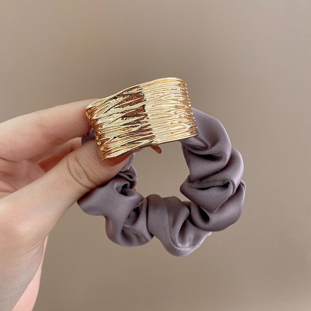 Unisex Temperamento Metallo arco grande scrunchie semplice palla elastico per capelli coda di cavallo elastico per capelli fascia in pelle accessori per capelli_voghion.com