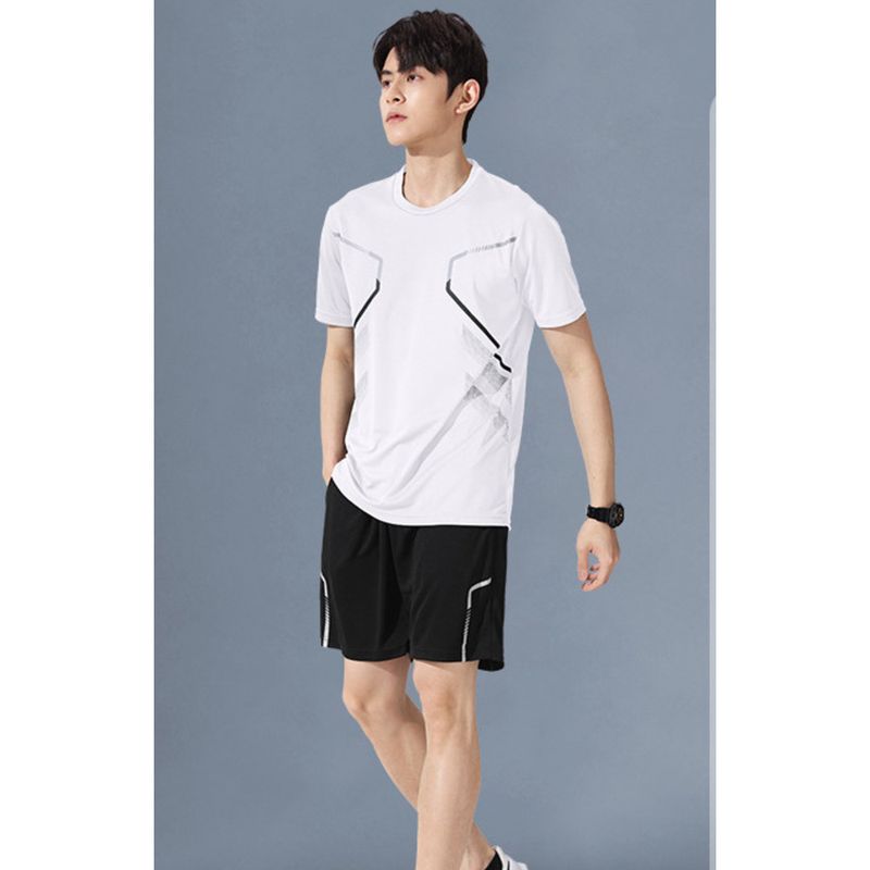 Running Men's Quick Drying Sportswear Fitness Ball Suit Football Short Sleeved Training Ice Silk Summer T-shirt_voghion.com