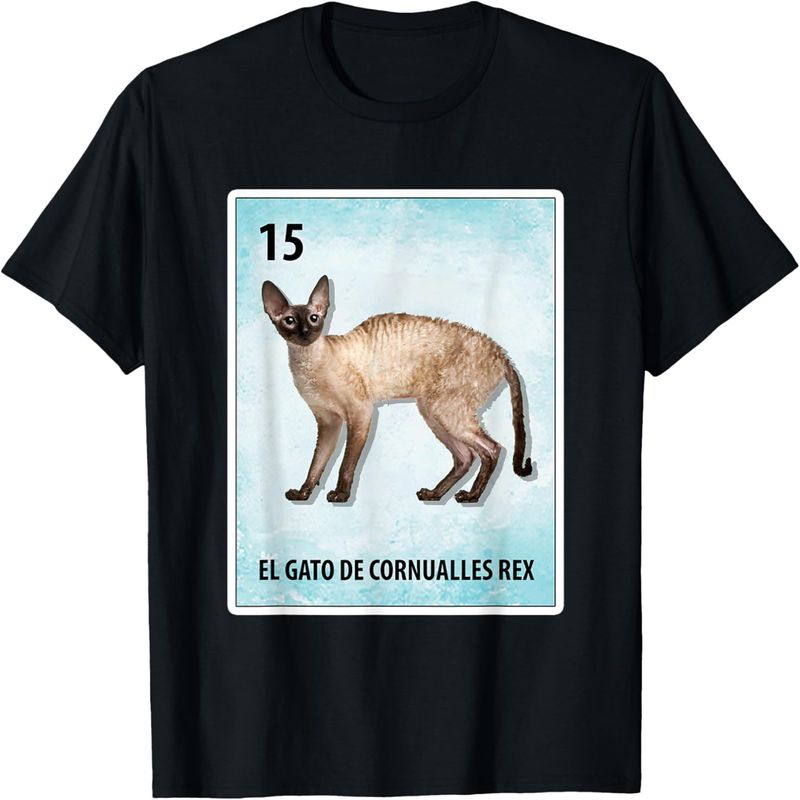 El Gato De Cornualles Rex Mexican Cornish Rex Cat Cards T-Shirt._voghion.com