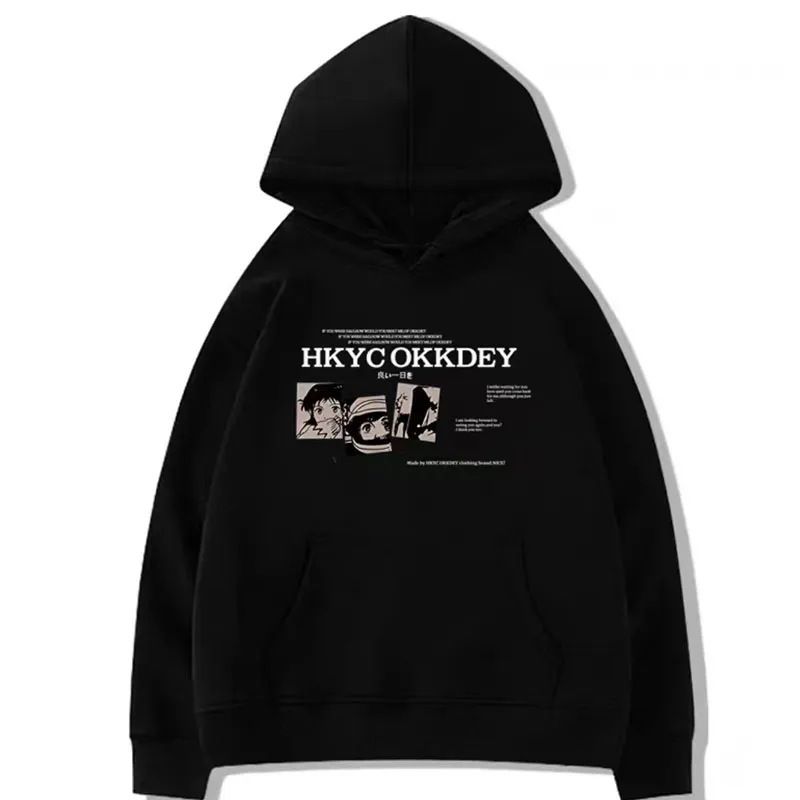 American High Street Fashion Brand Anime Pure Cotton Hooded Sweatshirt For Women In Spring And Autumn, New Casual Style_voghion.com