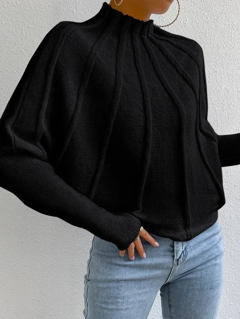 Women's solid color loose spider web casual short sweater_voghion.com