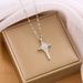 Minimalist Personality Ins Style Temperament Cross Planet Key Pendant Necklace Collarbone Chain_voghion.com