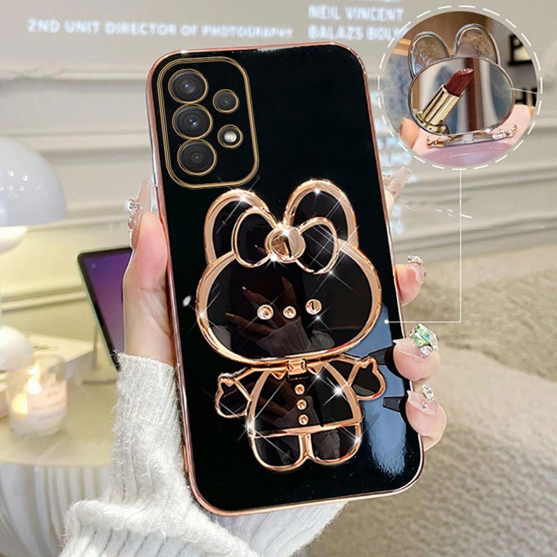 Mirror Plating Phone Holder Case For Samsung Galaxy A53 A73 A33 A52 A52s A72 A32 4G 5G A51 A71 A12 A31 A21S A50 A54 Stand Cover_voghion.com