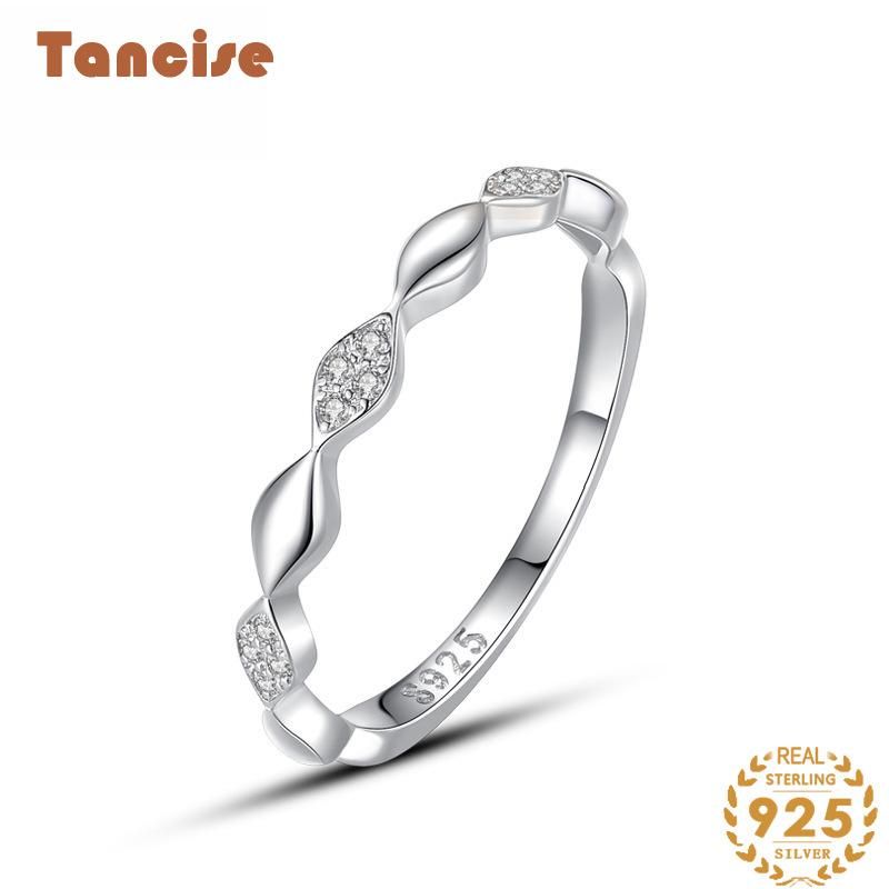 Tancise Anello in argento con zirconi classici Gioielli da donna Promessa di nozze Regalo per feste_voghion.com