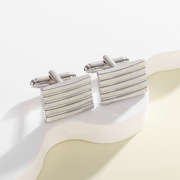 New round square paint cufflinks men French rectangular round striped plaid_voghion.com