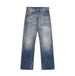 Herrenbekleidung High Street Retro gewaschene lockere weite Beine leicht ausgestellte schmutzig gefärbte Patchwork-zerrissene Jeans Jeans_voghion.com