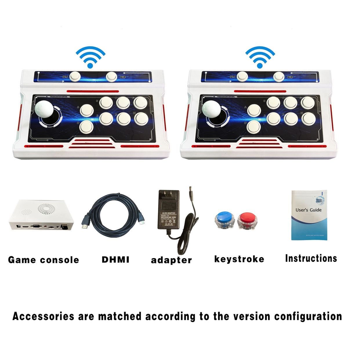 Wireless Arcade Fighting Stick Game Console For Home - Dual Player Retro Gaming System With USB Connectivity, Compatible With PC_voghion.com