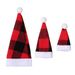 Noel dekorasyonu Noel şapkası Kırmızı ve siyah kareli kumaş şapka mini Noel şapkası bıçak ve çatal Noel şarap şişesi kılıfı_voghion.com