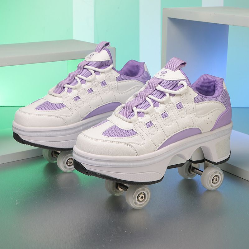 Children's Shoes New Four Wheeled Deformed Walking Shoes Girls' Skates Boys' Roller Skates Children's Sports Shoes With Wheels Can Be Collected_voghion.com