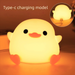 Pat Doudou Duck Night Light - Silicone Sleep Sensor Rechargeable Portable Bedside Lamp Warm Light_voghion.com