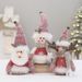 Charming Christmas Figurines Set – Festive Santa, Snowman & Reindeer Plush Decor For Home, Office & Store Displays_voghion.com