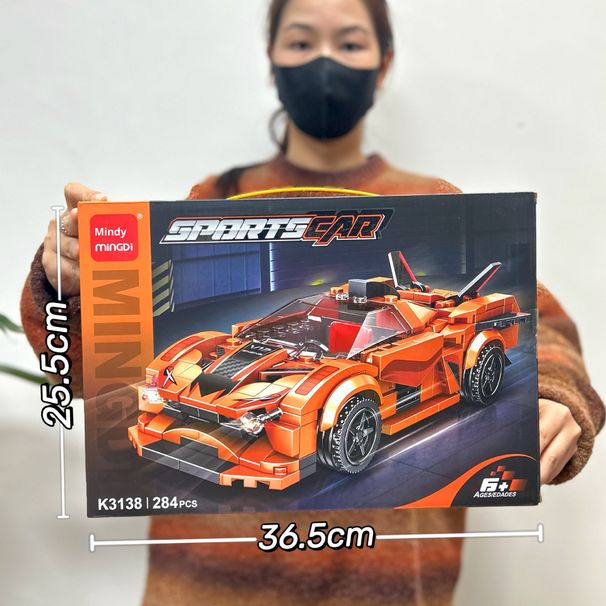 Kleine deeltjesvliegtuig, hoge moeilijkheidsgraad, bouwstenen, raceautomodel, speelgoedgeschenkdoos_voghion.com